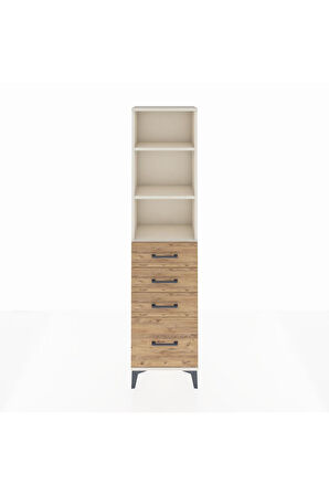 Arges Dolap 3 Raflı 4 Çekmeceli 44x30x182 Aytaşı-Çam