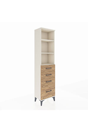 Arges Dolap 3 Raflı 4 Çekmeceli 44x30x182 Aytaşı-Çam