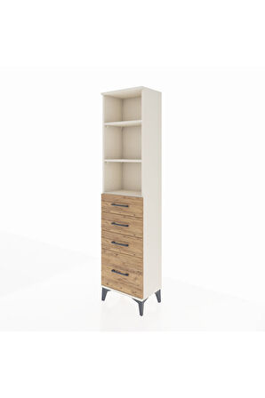 Arges Dolap 3 Raflı 4 Çekmeceli 44x30x182 Aytaşı-Çam