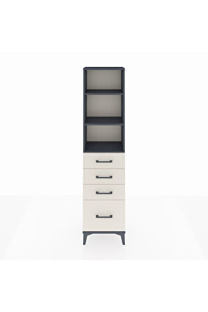 Arges Dolap 3 Raflı 4 Çekmeceli 44x30x182 Antrasit-Aytaşı