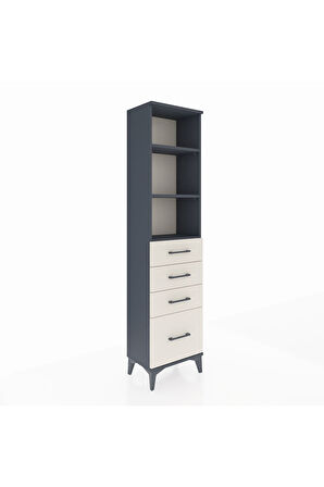Arges Dolap 3 Raflı 4 Çekmeceli 44x30x182 Antrasit-Aytaşı