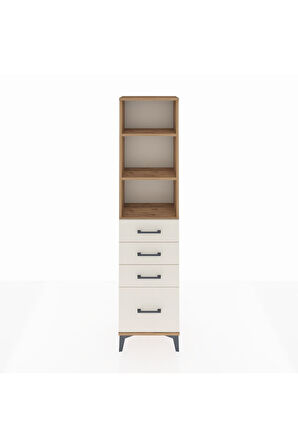 Arges Dolap 3 Raflı 4 Çekmeceli 44x30x182 Çam-Aytaşı