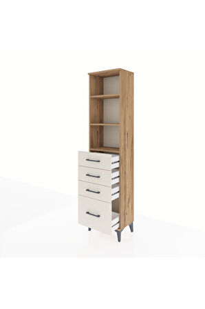 Arges Dolap 3 Raflı 4 Çekmeceli 44x30x182 Çam-Aytaşı