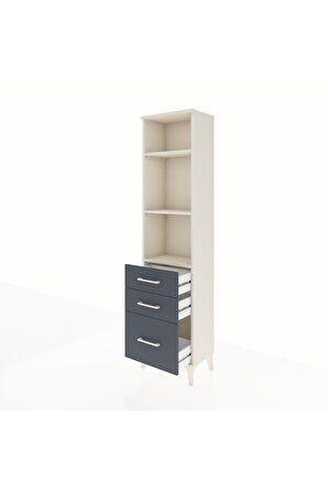 Arges Dolap 3 Raflı 3 Çekmeceli 44x30x182 Aytaşı-Antrasit