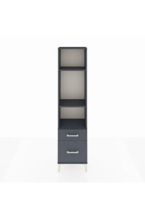 Arges Dolap 3 Raflı 2 Çekmeceli 44x30x182 Antrasit-Antrasit