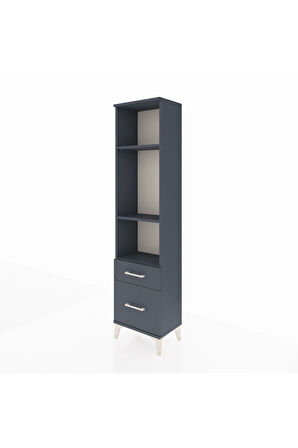 Arges Dolap 3 Raflı 2 Çekmeceli 44x30x182 Antrasit-Antrasit