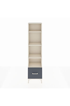 Arges Dolap 4 Raflı Tek Çekmeceli 44x30x182 Aytaşı-Antrasit