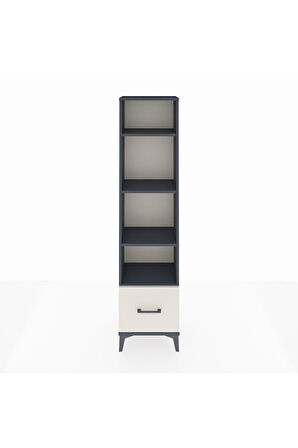 Arges Dolap 4 Raflı Tek Çekmeceli 44x30x182 Antrasit-Aytaşı