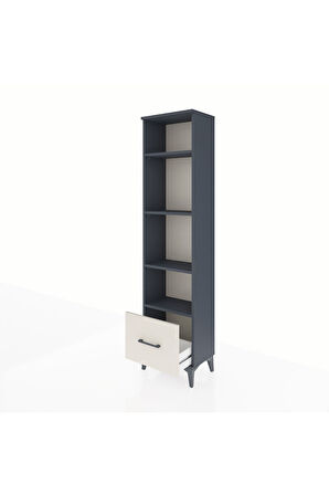 Arges Dolap 4 Raflı Tek Çekmeceli 44x30x182 Antrasit-Aytaşı