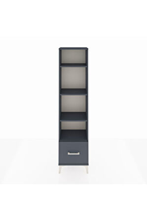 Arges Dolap 4 Raflı Tek Çekmeceli 44x30x182 Antrasit-Antrasit