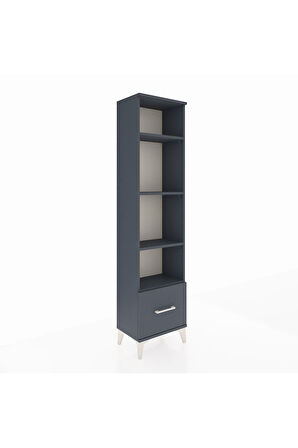 Arges Dolap 4 Raflı Tek Çekmeceli 44x30x182 Antrasit-Antrasit