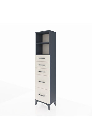 Arges Dolap 2 Raflı 5 Çekmeceli 44x30x182 Antrasit-Aytaşı