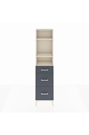 Arges Dolap 3 Raflı 3 Çekmeceli 44x30x182 Aytaşı-Antrasit