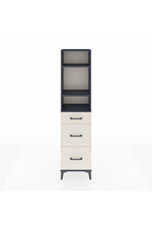 Arges Dolap 3 Raflı 3 Çekmeceli 44x30x182 Antrasit-Aytaşı