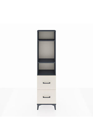 Arges Dolap 3 Raflı 2 Çekmeceli 44x30x182 Antrasit-Aytaşı