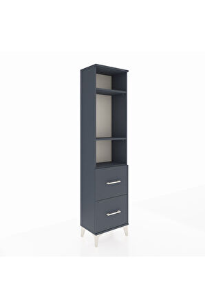 Arges Dolap 3 Raflı 2 Çekmeceli 44x30x182 Antrasit-Antrasit