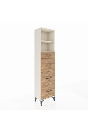 Arges Dolap 2 Raflı 4 Çekmeceli 44x30x182 Aytaşı-Çam