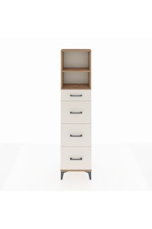 Arges Dolap 2 Raflı 4 Çekmeceli 44x30x182 Çam-Aytaşı