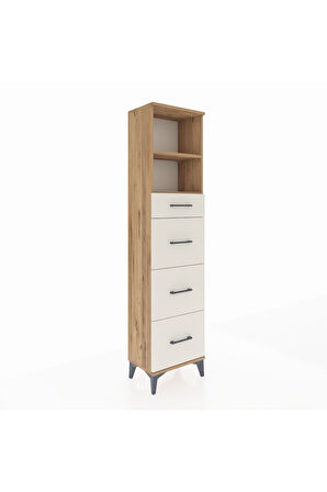 Arges Dolap 2 Raflı 4 Çekmeceli 44x30x182 Çam-Aytaşı