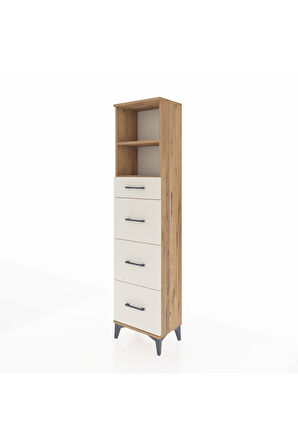 Arges Dolap 2 Raflı 4 Çekmeceli 44x30x182 Çam-Aytaşı