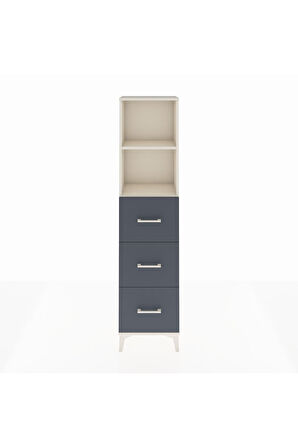 Arges Dolap 2 Raflı 3 Çekmeceli 44x30x182 Aytaşı-Antrasit