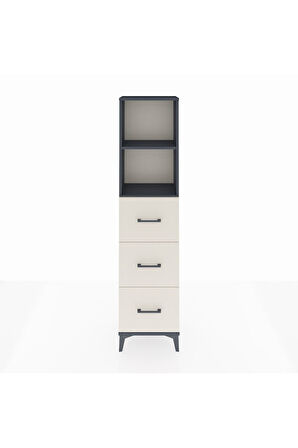 Arges Dolap 2 Raflı 3 Çekmeceli 44x30x182 Antrasit-Aytaşı