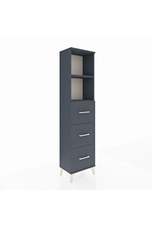 Arges Dolap 2 Raflı 3 Çekmeceli 44x30x182 Antrasit-Antrasit