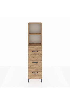 Arges Dolap 2 Raflı 3 Çekmeceli 44x30x182 Çam-Çam