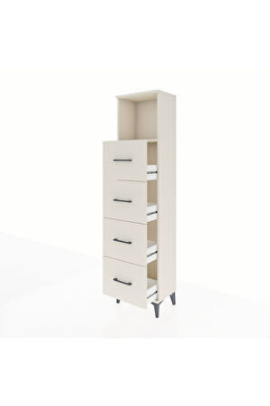 Arges Dolap Tek Raflı 4 Çekmeceli 44x30x182 Aytaşı-Aytaşı
