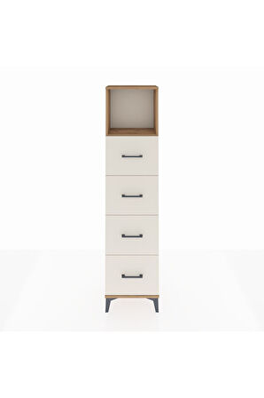 Arges Dolap Tek Raflı 4 Çekmeceli 44x30x182 Çam-Aytaşı