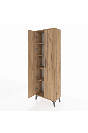 Arges Dolap 4 Raflı 2 Kapaklı 60x30x182 Çam-Çam