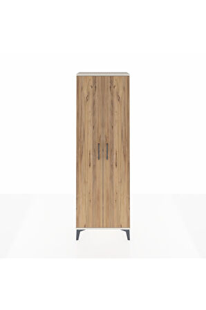 Arges Dolap Tek Raflı 2 Kapaklı Tek Askılı 60x30x182 Aytaşı-Çam
