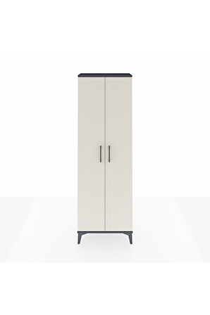 Arges Dolap Tek Raflı 2 Kapaklı Tek Askılı 60x30x182 Antrasit-Aytaşı