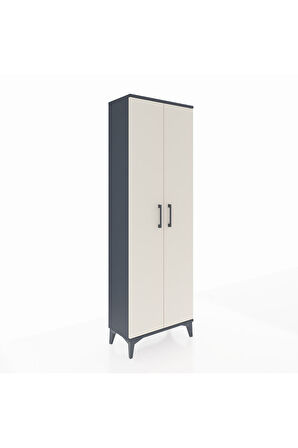 Arges Dolap Tek Raflı 2 Kapaklı Tek Askılı 60x30x182 Antrasit-Aytaşı