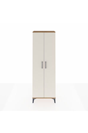 Arges Dolap Tek Raflı 2 Kapaklı Tek Askılı 60x30x182 Çam-Aytaşı