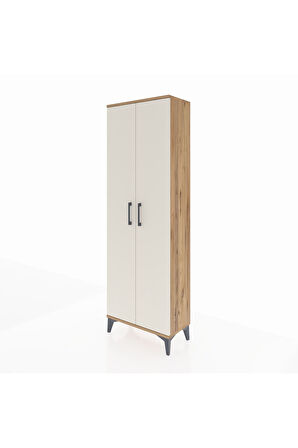 Arges Dolap Tek Raflı 2 Kapaklı Tek Askılı 60x30x182 Çam-Aytaşı