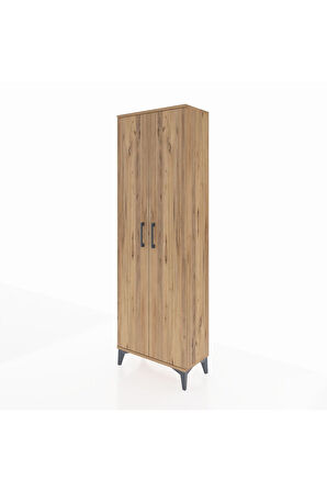 Arges Dolap Tek Raflı 2 Kapaklı Tek Askılı 60x30x182 Çam-Çam