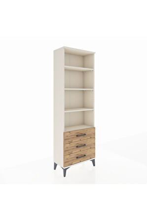 Arges Dolap 4 Raflı 3 Çekmeceli 60x30x182 Aytaşı-Çam