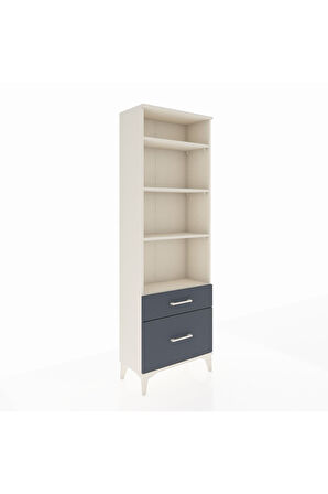 Arges Dolap 4 Raflı 2 Çekmeceli 60x30x182 Aytaşı-Antrasit