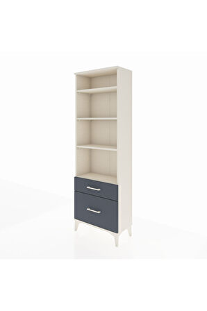 Arges Dolap 4 Raflı 2 Çekmeceli 60x30x182 Aytaşı-Antrasit