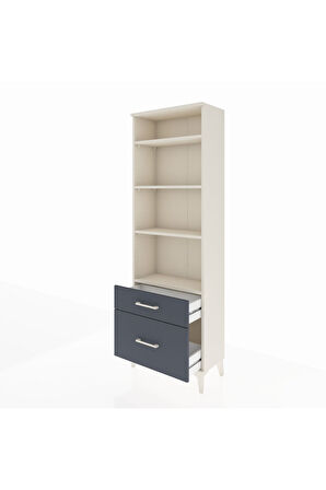 Arges Dolap 4 Raflı 2 Çekmeceli 60x30x182 Aytaşı-Antrasit