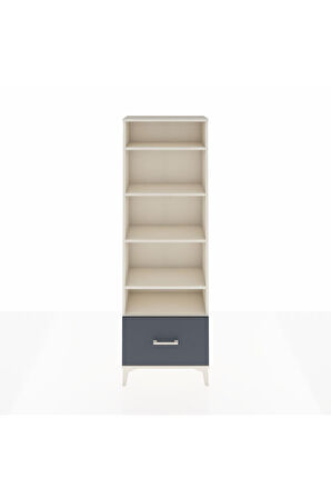 Arges Dolap 5 Raflı Tek Çekmeceli 60x30x182 Aytaşı-Antrasit