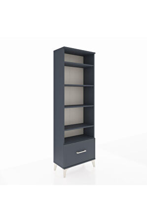 Arges Dolap 5 Raflı Tek Çekmeceli 60x30x182 Antrasit-Antrasit