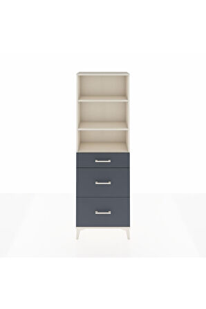 Arges Dolap 3 Raflı 3 Çekmeceli 60x30x182 Aytaşı-Antrasit
