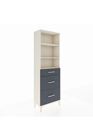 Arges Dolap 3 Raflı 3 Çekmeceli 60x30x182 Aytaşı-Antrasit