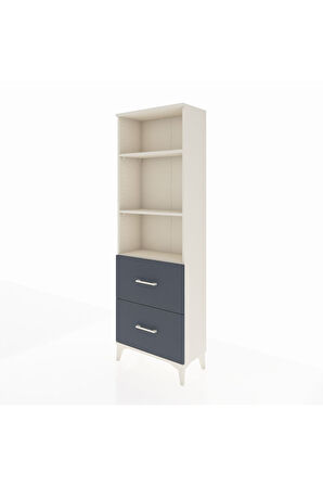 Arges Dolap 3 Raflı 2 Çekmeceli 60x30x182 Aytaşı-Antrasit
