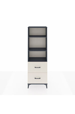 Arges Dolap 3 Raflı 2 Çekmeceli 60x30x182 Antrasit-Aytaşı