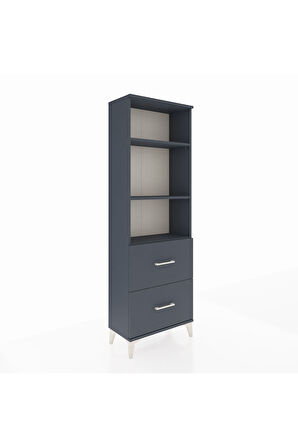 Arges Dolap 3 Raflı 2 Çekmeceli 60x30x182 Antrasit-Antrasit