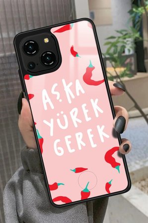 Reeder S23 Pro Max Uyumlu Aşka Yürek Gerek Yazılı Parlak Silikon Kılıf