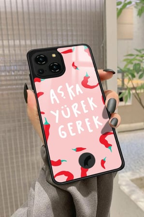 Reeder S23 Pro Max Uyumlu Aşka Yürek Gerek Yazılı Parlak Silikon Kılıf